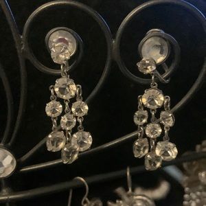 Pair of vintage screwback crystal gem earrings